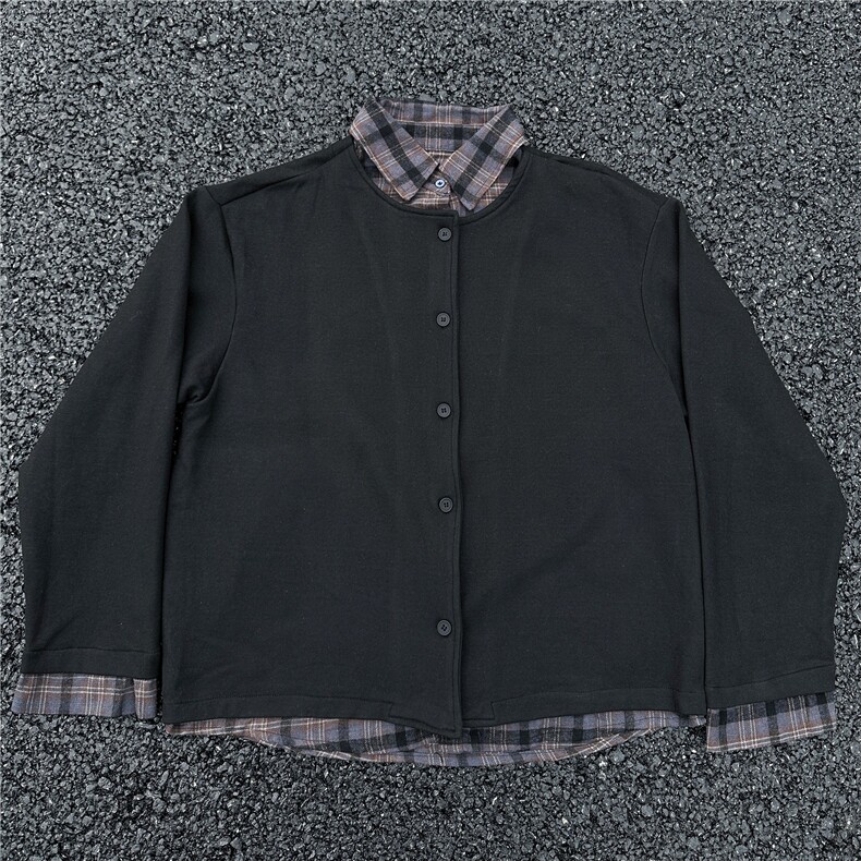 现货！！！！JK728-S-2XL-特P68-假两件拼接新贵衬衫针织衫外套,男装针织衫/毛衣,星座1811B