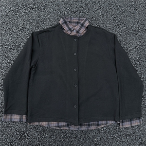 现货！！！！JK728-S-2XL-特P68-假两件拼接新贵衬衫针织衫外套图片