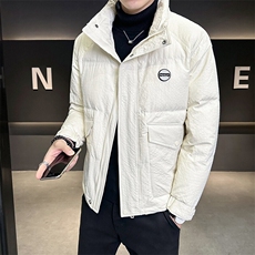 2024新款男士羽绒服短款帅气立领冬装外套B240-YR827-P165，男装羽绒服，电商B240