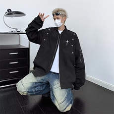 美式复古街头飞行员夹克棒球服男潮牌宽HY170-P65，男装夹克，星座1109-3