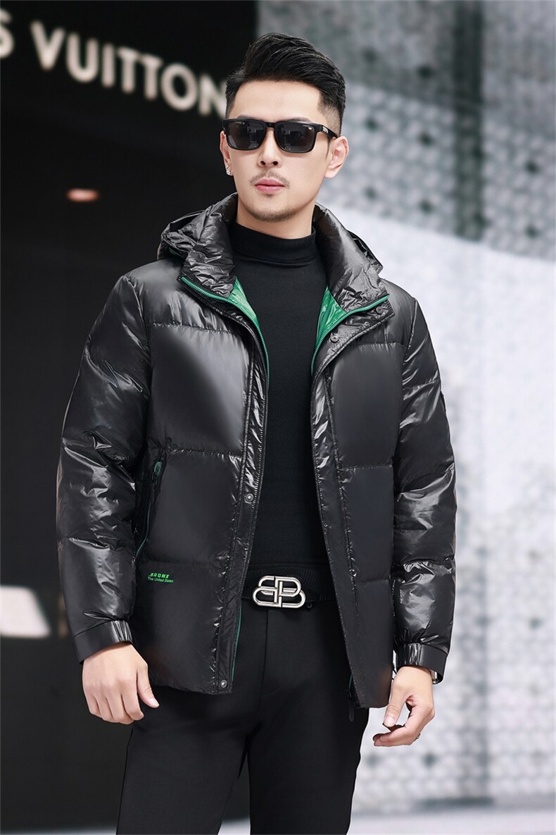 继续新标90绒防水黑金羽绒服外套男士秋冬青年拆卸帽羽绒服,男装羽绒服,钱塘723