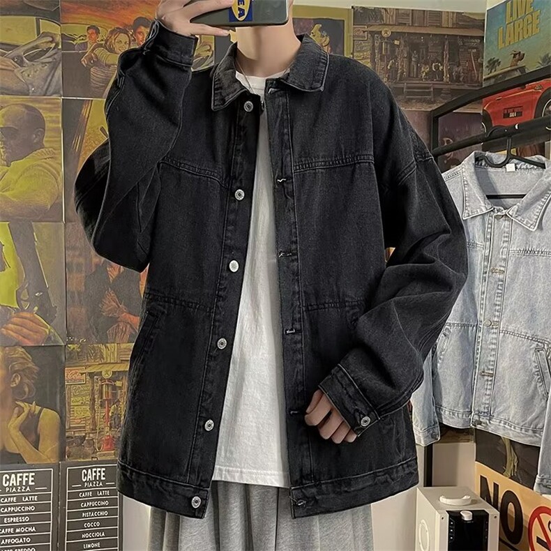 牛仔外套男韩版潮流痞帅衣服炸街工装夹克春秋原宿风外衣J409,男装夹克,星座1116A-1（原606A）