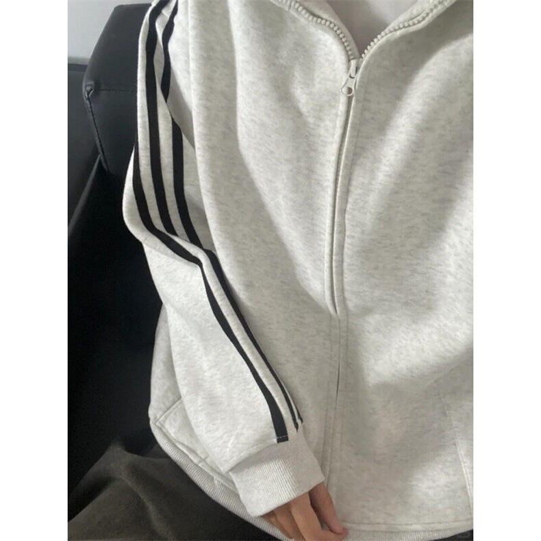 CW35LL-特P43三条杠花灰色外套男高级感痞帅立领卫衣夹克,男装夹克,星座1007（原301D）