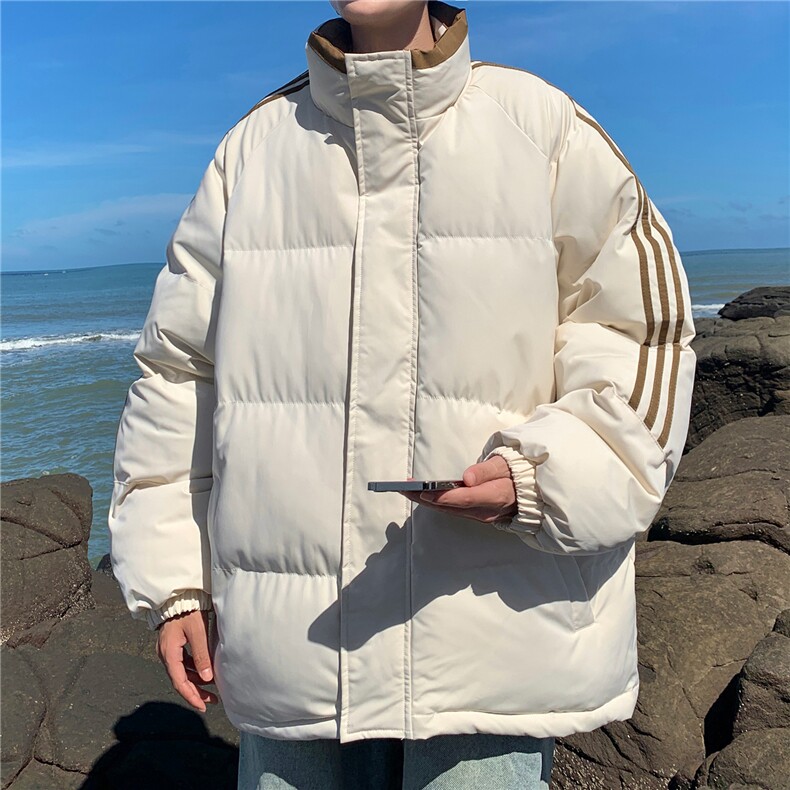 ！冬季条纹五防立领加绒加厚棉衣情侣撞色棉服外套MY7777-p68,男装棉衣,星座610B-1