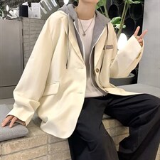 男秋季外套潮西服假两件上衣连帽夹克LG26P70，男装夹克，星座1116-2