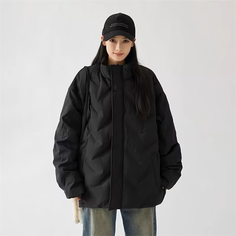 常规涂层布长袖男装潮流休闲百搭立领保暖棉服男翻领lf1024p85图片