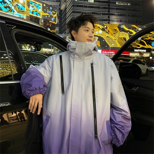 渐变三防户外冲锋衣内里600克仿兔毛潮牌棉衣XZ301A Y08 P128图片