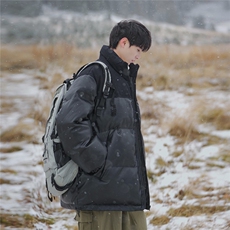 新疆山系时尚宽松字母印花休闲立领PU皮棉服A247-MY406P115控158，男装棉衣，电商A247