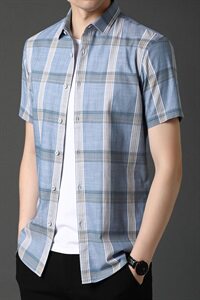 C653 2021年夏季新款男式短袖衬衫男商务休闲高端男装P60图片