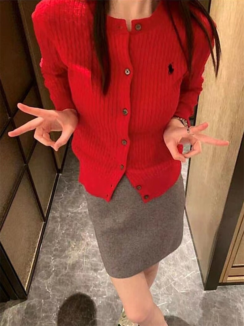 秋季新款时尚显瘦女士纯色单排扣刺绣羊毛衫,女装羊毛衫,伟泽羊绒