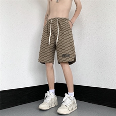 2025港风钢印短裤男大码男士中码男潮流五分裤男DK8705P35控49，男装牛仔裤，星座227-7