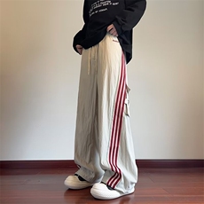 美式条纹工装裤男女同款高街运动裤直筒休闲裤速干跳舞KK528/P45，男装工装外套，星座506