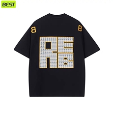 H0616-P35贴布刺绣民族风字母短袖T恤男女情侣宽松，女装T恤，星座617A-2