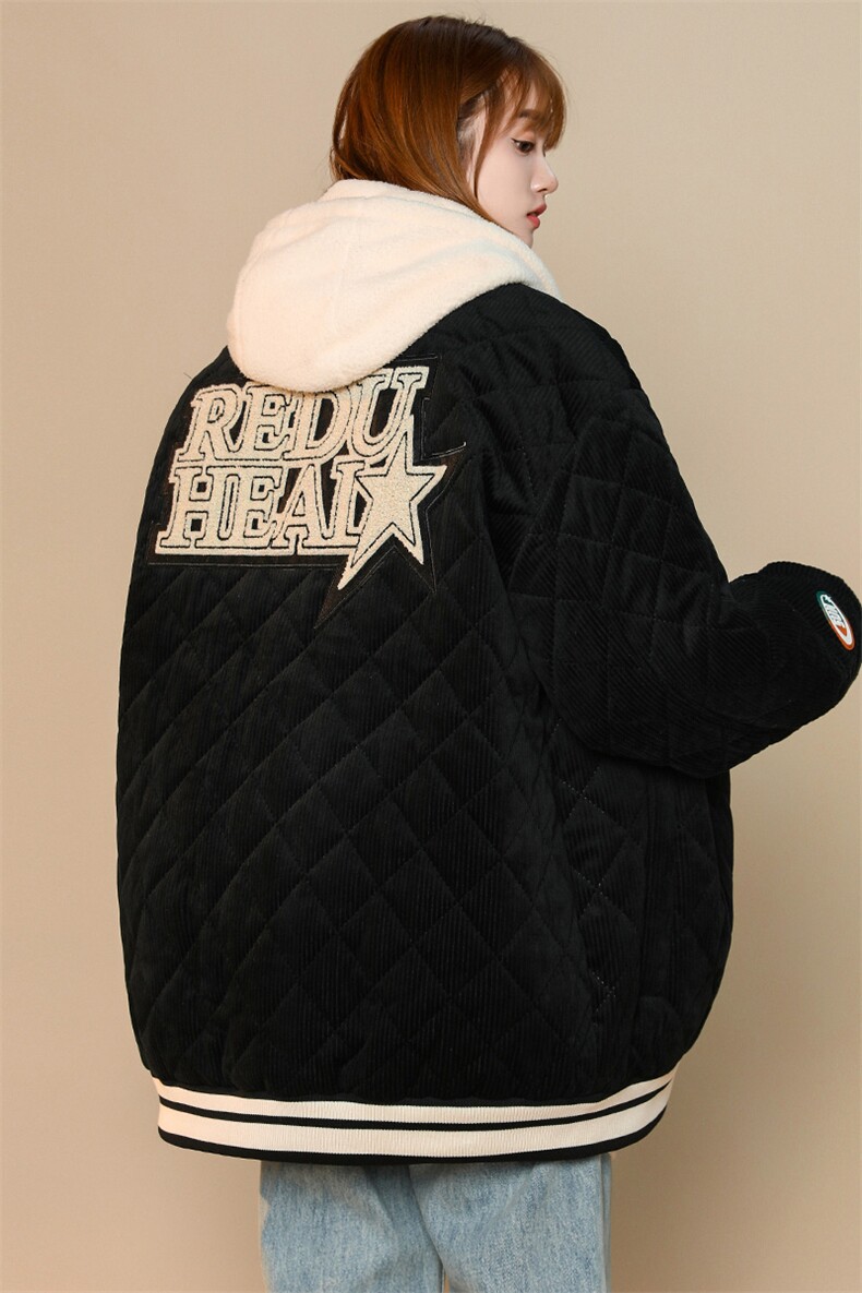 冬款中性风运动毛巾绣棉服假两件连帽外套男士8135-P140控价178,男装棉衣,电商A441-1