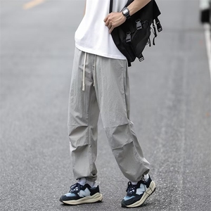 夏季宽松型长裤男潮流纯色束脚时尚潮牌休闲裤工装裤 K7171-P34图片