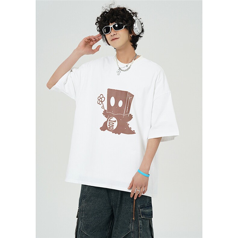 春夏新款趣味纸袋恐龙印花短袖无影墙 M~5XL XZ604-DT219-P25控39图片