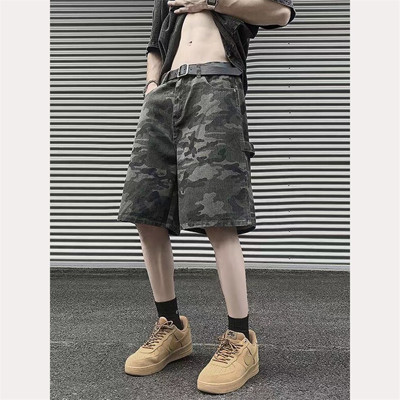 夏季男士迷彩五分裤沙滩短裤时尚休闲宽松大码直筒DK245,男装牛仔裤,星座1013