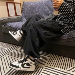 工装阔腿裤男夏季直筒宽松九分裤潮牌ins裤子潮流休闲裤GA021-P35图片