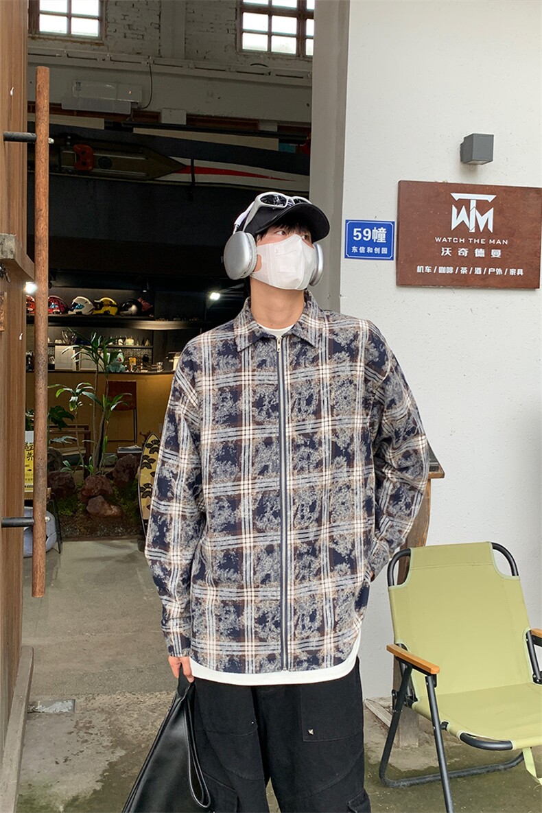 特P60无差价新款秋季潮流格子设计长袖衬衫-HS2303港风,男装衬衫,电商A003