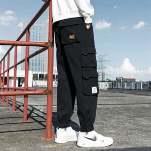 2021春秋季新款纯棉休闲裤男韩版宽松小脚九分裤工装裤DS885T