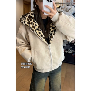 现货 网图 荔枝纹PU皮座山豹加绒加厚双面穿豹纹棉服M797-特P95图片