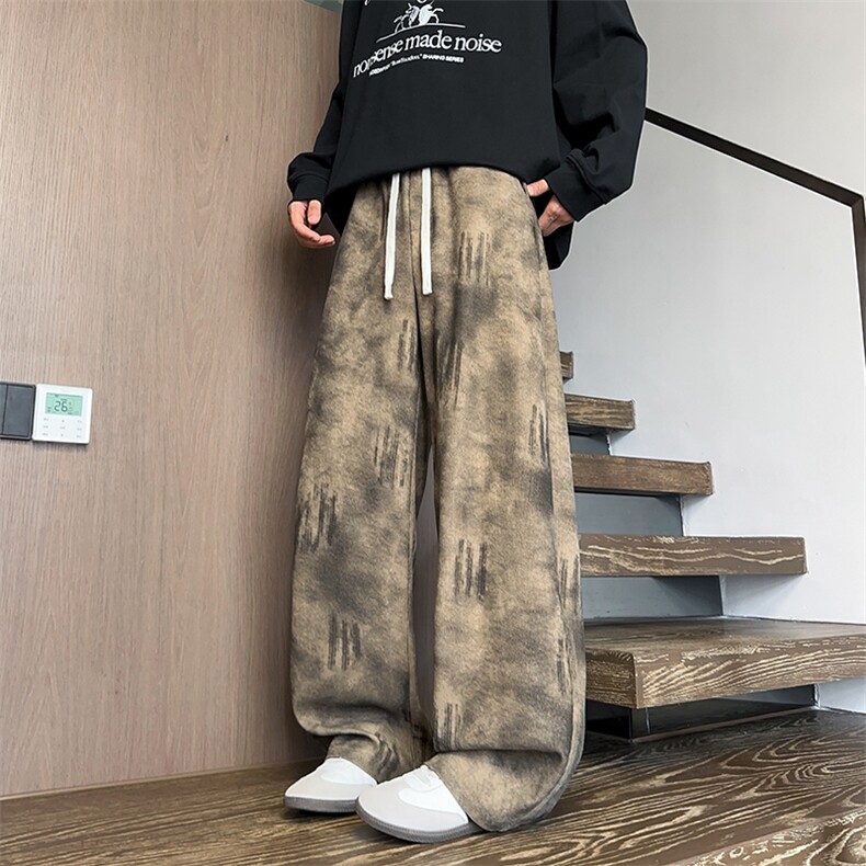 K25105特批25控49秋季新款潮牌扎染休闲裤男慵懒美式直筒裤男裤子,男装休闲裤,电商D229A