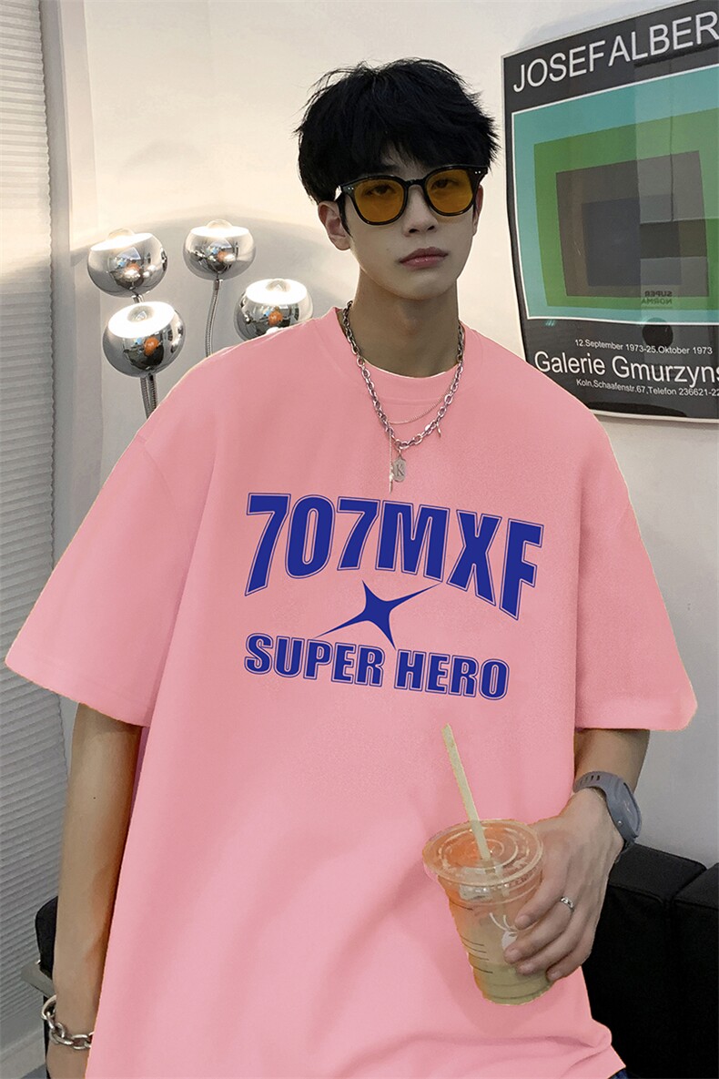 量大优可提供视频2024夏新美式短袖T恤HD019-1-T24243-P18,男装T恤,电商019-1