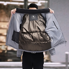 90%白鸭绒中青年羽绒服夹克男立领青年面包服羽绒服外套大衣，男装羽绒服，钱塘723