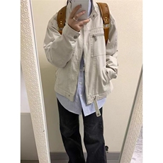 复古哈灵顿水洗帆布夹克美式街头风立领休闲工装外套男，男装夹克，星座218-1（原230）