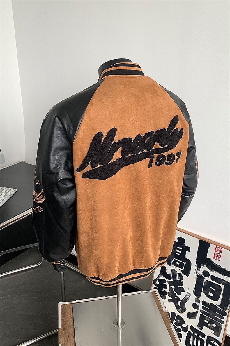 撞色拼接夹克男秋冬美式宽松休闲棒球服外套XZ514-2-24233-P128,男装夹克,星座514-2(原B239)