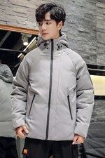 内景男式连帽户外短款外套日系羽绒服学生团体服R103P100，男装羽绒服，星座301D-5(原星座1415）