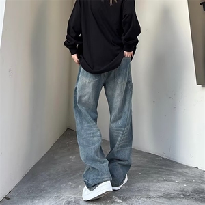牛仔裤男秋季新款复古工装裤N5093P45图片