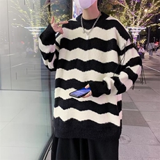 长袖男冬季套头潮流2022青春流行潮纯色宽松型针织衫GM235P53，男装针织衫/毛衣，星座1116-2
