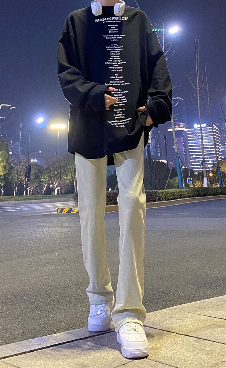 2024春款修身微喇复古弹力牛仔裤715-6-BK01P50,男装牛仔裤,星座715-6