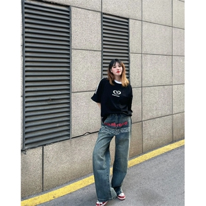 现货！cleanfit微喇高街vibe美式复古 牛仔裤字母已改 LRA230-P68图片