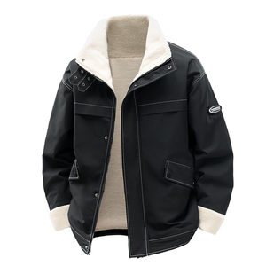 3D男女冬季加绒加厚工装大码立领保暖棉服大衣A406MY23特P90,鸭黄呢子大衣搭配图片