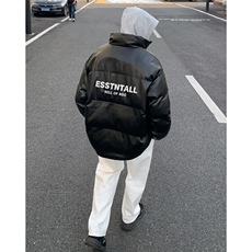 特批户外时尚字母印花宽松立领PU皮棉服A247-MY84501特批95控158，男装棉衣，电商A247