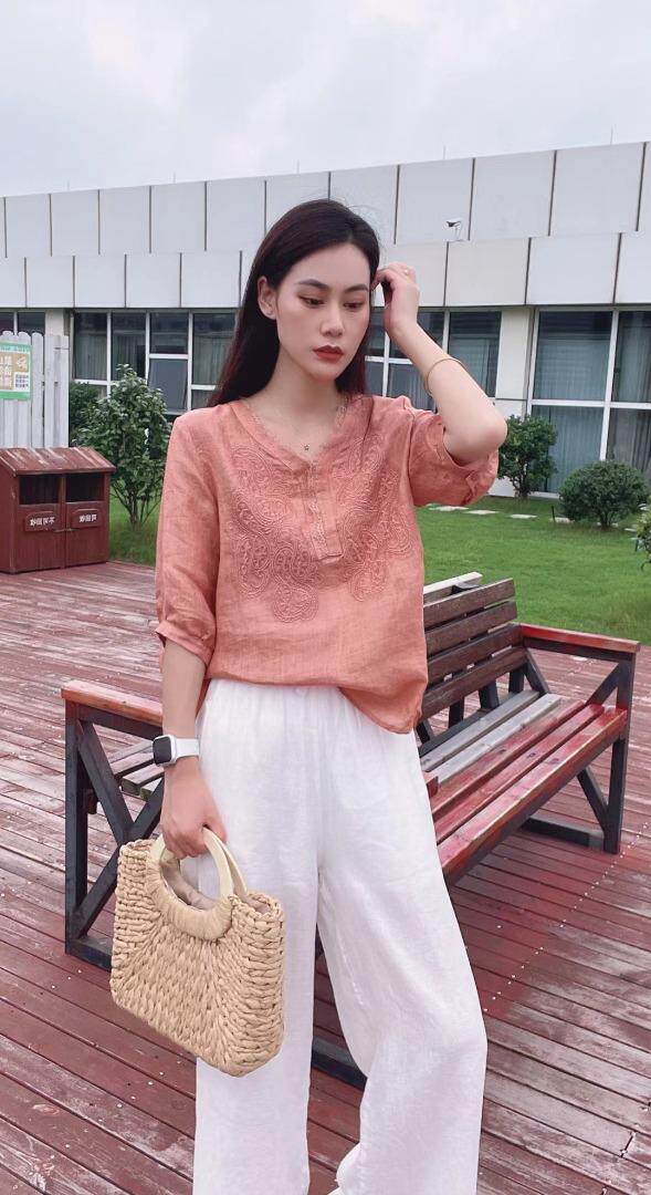 纯苎连衣裙小衫裤子裙子衬衣 时尚风 风淑女风休闲风，女装连衣裙，川哲
