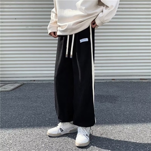 美式街头灯芯绒休闲长裤条纹宽松运动直筒抽绳阔腿裤潮GK826-p35图片