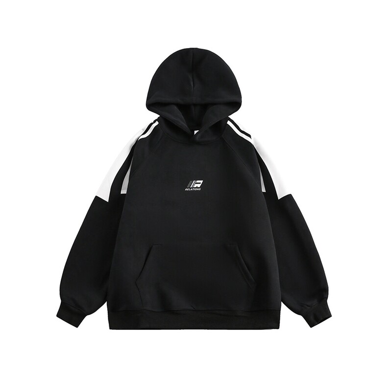 2025秋400G拼色印花连帽卫衣--5551,男装卫衣,电商S012（CATTEE）