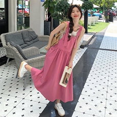 现货粉色背带裙2425P125控188，女装连衣裙，2C201