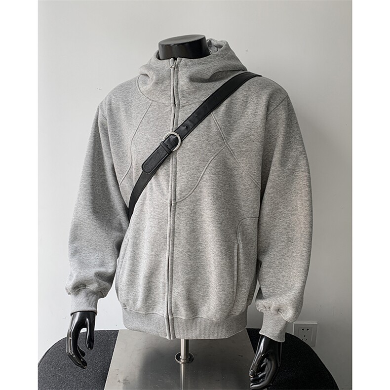 重磅全棉无帽绳450克拉链连帽卫衣硬挺套头外套男RH5325-P58，女装短外套，星座610B-1