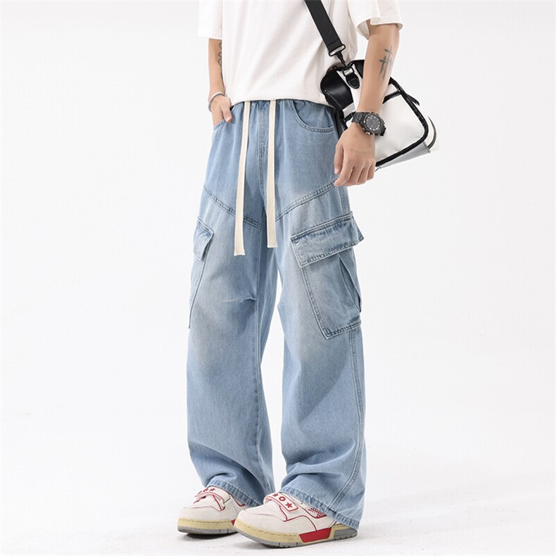 美式高街水洗牛仔裤潮流宽松工装休闲裤A161-ZK818-P55,男装牛仔裤,电商A161