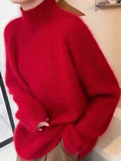 半高领女设计感麻花打底秋冬高级感超好看毛衣，女装针织衫/毛衣，半城羊绒