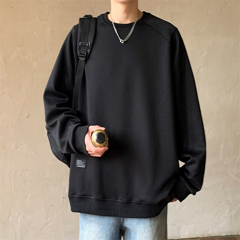 特批P32无差价25春新美式设计感圆领卫衣男港风贴标大码上衣W5021,男装卫衣,电商A001-1