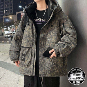 Y9019-特P268工装羽绒服男款冬季潮牌连帽派克服男士外套图片