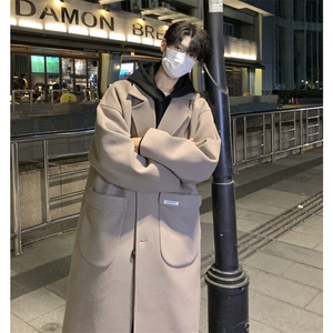 秋冬中长款毛呢大衣男韩系高级感英伦风衣外套812-F635-P128控158图片