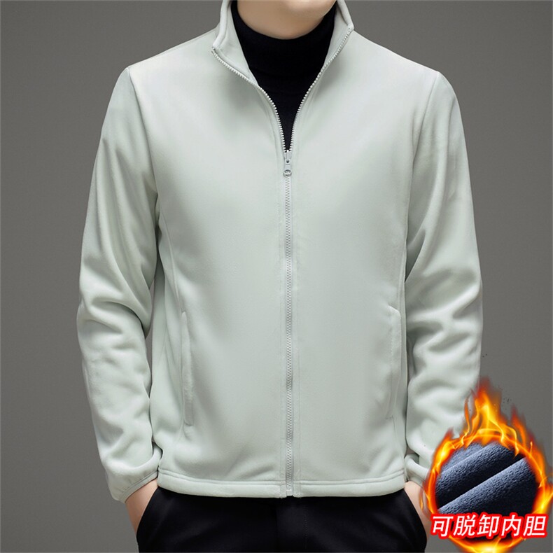 男士珊瑚绒三合一冲锋衣两件套保暖加厚运动服可托卸内胆秋冬外套,男装夹克,钱塘6003（原4033）