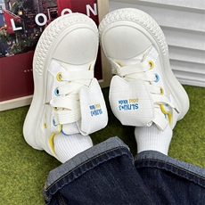 2024新款男鞋低帮港风厚底面包鞋小白鞋包头鞋男，男鞋帆布鞋，电商A223