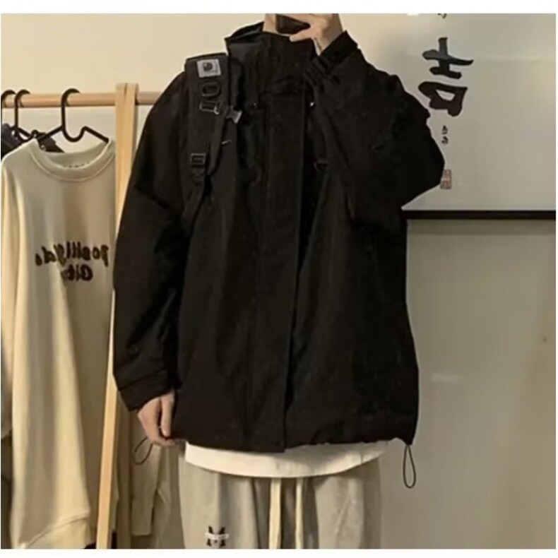 美式复古铆钉夹克男春秋季宽松cleanfit潮牌痞帅伐木翻领工装外套,男装夹克,星座506A